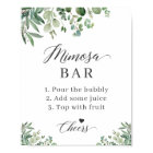 Eucalyptus Leaves Bridal Shower Mimosa Bar Sign