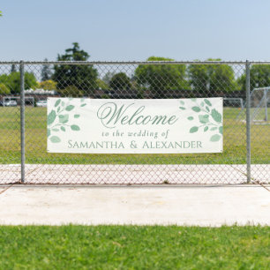 Eucalyptus Leaves Elegant Welcome Wedding Banner