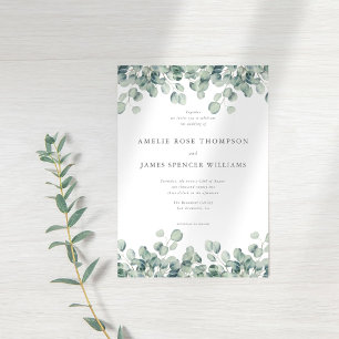 Eucalyptus Leaves green Wedding Invitation