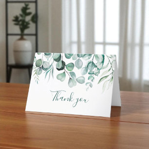 Eucalyptus Leaves Greenery Boho Wedding Thank you  Card