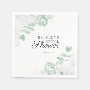 Eucalyptus Leaves Greenery Bridal Shower Paper Nap Napkin