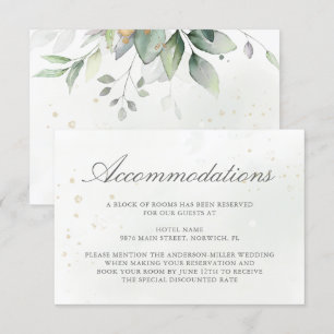 Eucalyptus Leaves Greenery Wedding Accommodation Enclosure Card