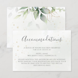 Eucalyptus Leaves Greenery Wedding Accommodations Enclosure Card