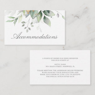 Eucalyptus Leaves Greenery Wedding Accommodations Enclosure Card