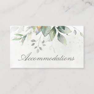 Eucalyptus Leaves Greenery Wedding Accommodations Enclosure Card