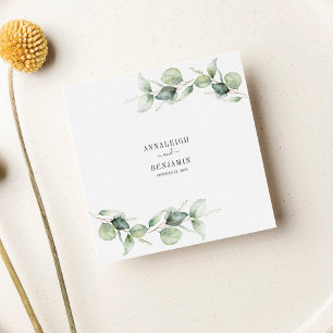Eucalyptus Leaves Greenery Wedding Cocktail Napkin