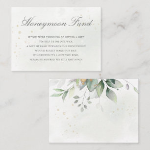 Eucalyptus Leaves Greenery Wedding Honeymoon Fund Enclosure Card