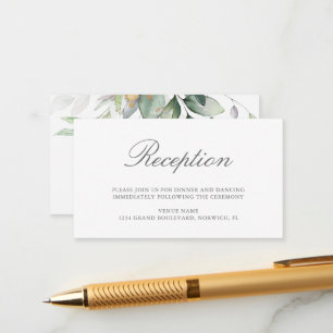 Eucalyptus Leaves Greenery Wedding Reception Enclosure Card