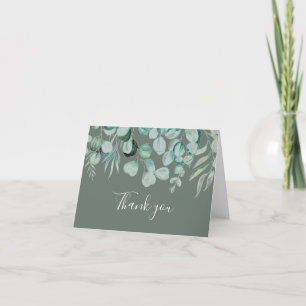 Eucalyptus Leaves Greenery Wedding Thank you Card