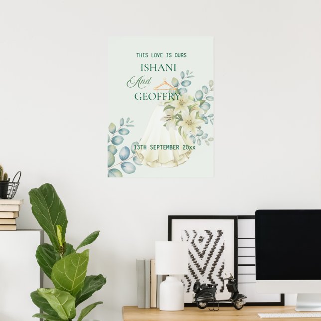 Eucalyptus Leaves Greenery Wedding Welcome Sign (Home Office)