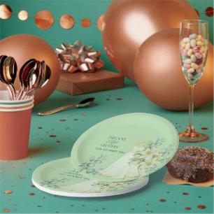Eucalyptus Leaves Greenery Wedding Welcome Sign Paper Plate