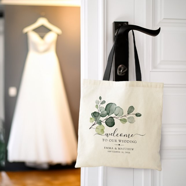 Eucalyptus Leaves Greenery Wedding Welcome Tote Bag (Eucalyptus Leaves Greenery Welcome Wedding Tote Bag)