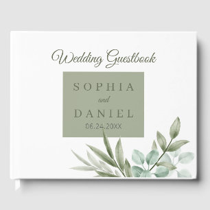 Eucalyptus Leaves Minimalist Guest Book