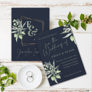 Eucalyptus Leaves Monogram Luxury Greenery Wedding