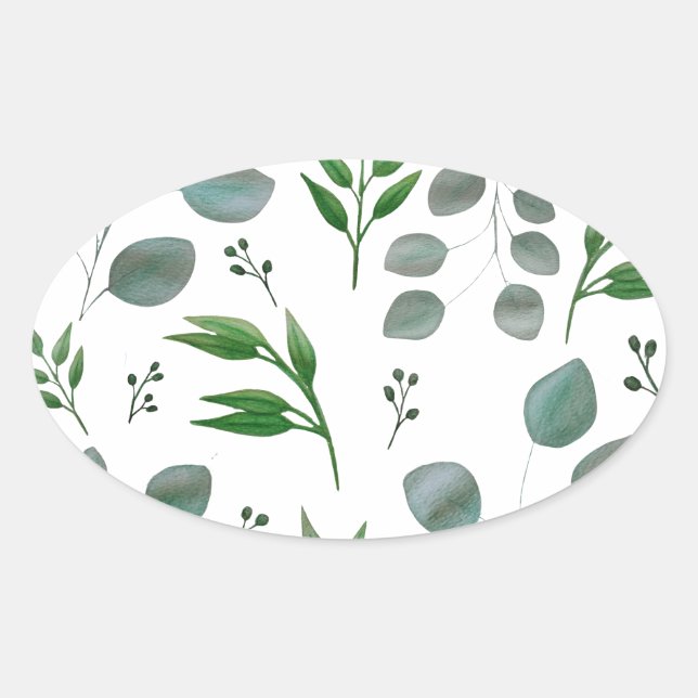 Eucalyptus leaves oval sticker (Front)
