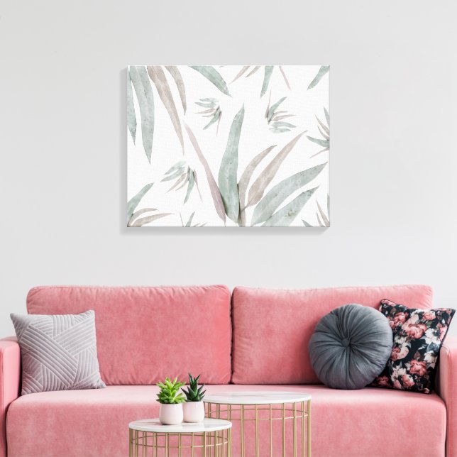 Eucalyptus Leaves Pattern Canvas Print (Insitu(LivingRoom))