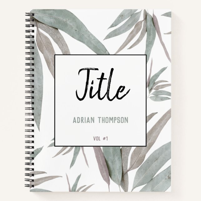 Eucalyptus Leaves Pattern  Notebook (Front)