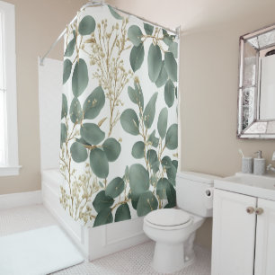 Eucalyptus Leaves Pattern Shower Curtain