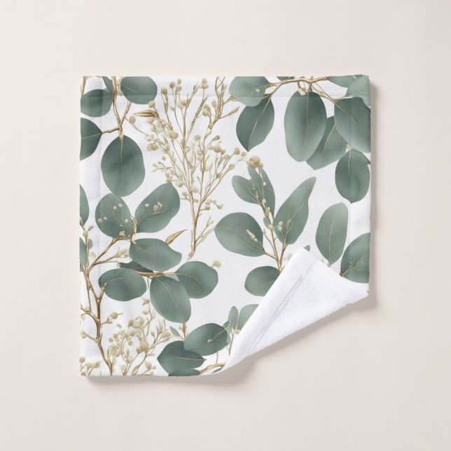 Eucalyptus Leaves Pattern Wash Cloth (Wash Cloth)