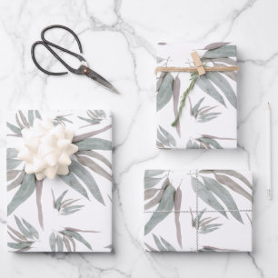 Eucalyptus Leaves Pattern Wrapping Paper Sheet