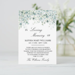 Eucalyptus Leaves Sympathy Memory Thank You 