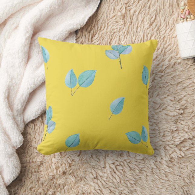 Eucalyptus Leaves Throw Pillow (Blanket)