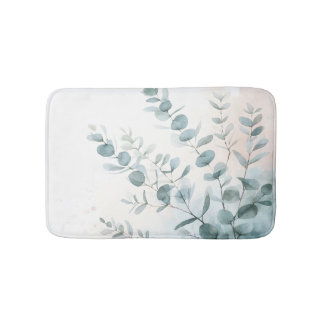 Eucalyptus Leaves Watercolor Design 407 Bath Mat