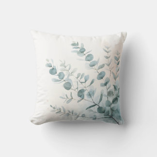 Eucalyptus Leaves Watercolor Design 407 Cushion