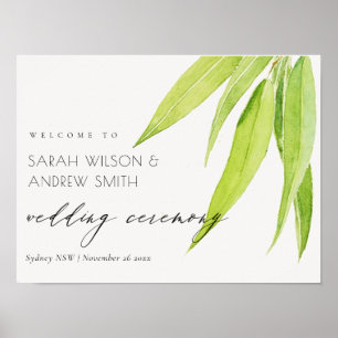 EUCALYPTUS LEAVES WATERCOLOUR FOLIAGE WEDDING POSTER