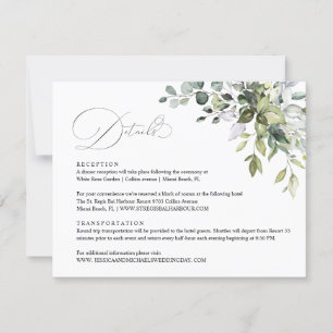 Eucalyptus Leaves Wedding Details Card