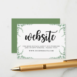 Eucalyptus Leaves Wedding Enclosure Card
