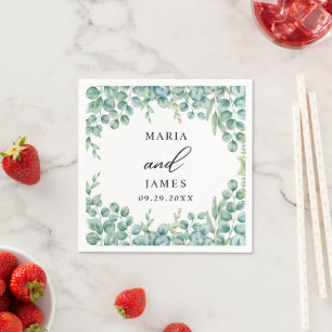 Eucalyptus Leaves Wedding Napkin