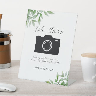 Eucalyptus Leaves Wedding Pedestal Sign