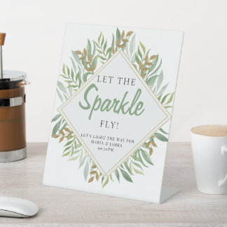Eucalyptus Leaves Wedding Pedestal Sign