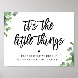 Eucalyptus Leaves Wedding Restroom Favour Poster