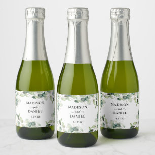 Eucalyptus Leaves Wedding Sparkling Wine Label