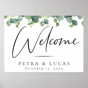 Eucalyptus Leaves Wedding Welcome Poster