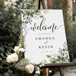 Eucalyptus Leaves Welcome Wedding Sign