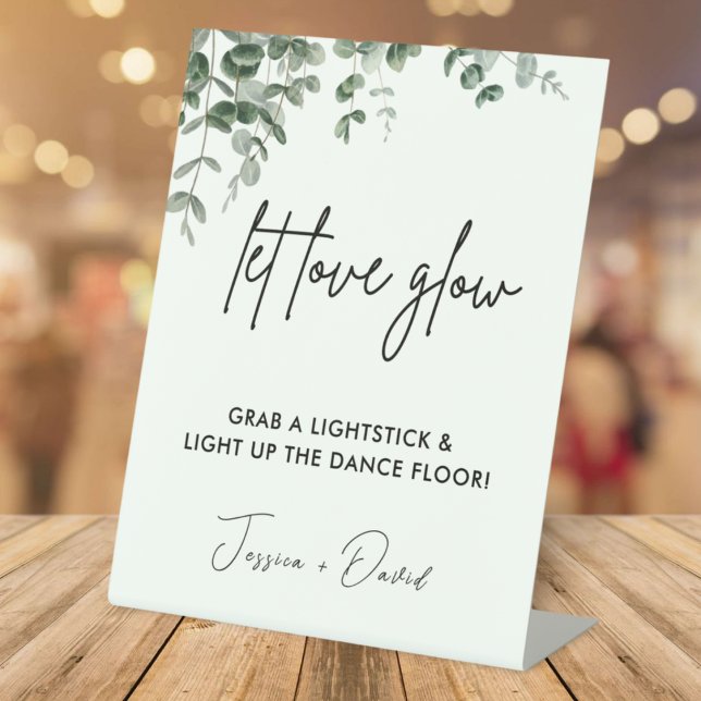 Eucalyptus Let Love Glow Wedding Glow Stick Sign (Creator Uploaded)