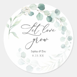 Eucalyptus Let Love Grow Plant Favour   Classic Round Sticker