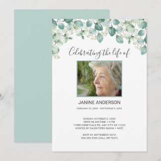 Eucalyptus Life celebration photo Invitation
