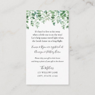 Eucalyptus Long distance baby shower insert