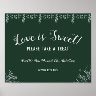 Eucalyptus Love is Sweet Bridal Shower Wedding Poster