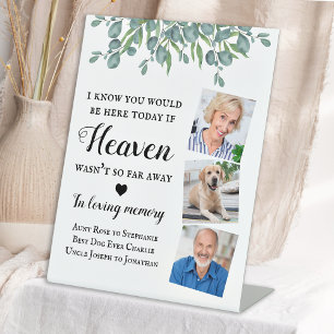 Eucalyptus Loving Memory 3 Photo Memorial Wedding Pedestal Sign