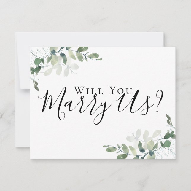Eucalyptus Marry Us Will You Be Our Officiant Invi Invitation (Front)