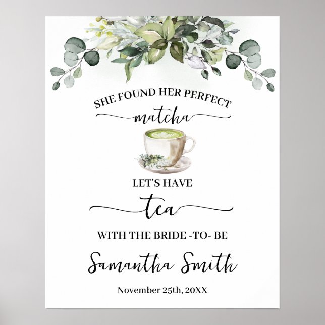 Eucalyptus Matcha Let's have Tea with Bride Poster (Front)