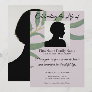 Eucalyptus memorial invitation