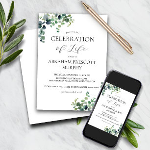 Eucalyptus Memorial Invitation