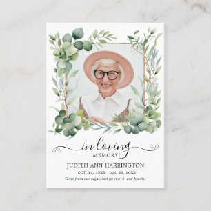 Eucalyptus Memorial Photo Funeral Card