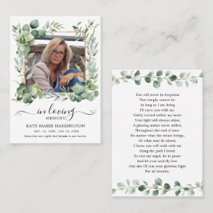 Eucalyptus Memorial Photo Funeral Card